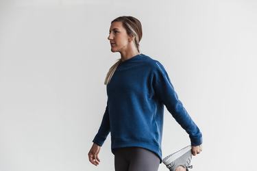 Nobull Performance Crew Women's Sweatshirts Grey Blue | Australia (JI4173)